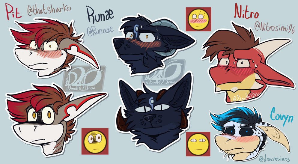 Pit [@ThatSharko], Runæ [@Runaae], Nitro [@nitrosimi96]